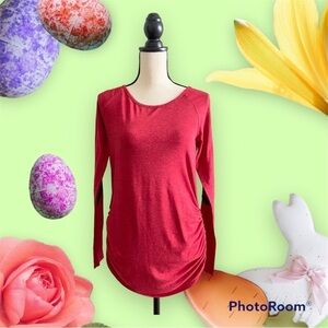 PinkBlush Maternity Tunic Tee Wine Red Small